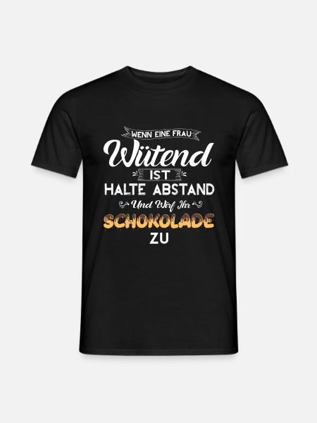 Frauen Schokolade Witz Spruch - Männer T-Shirt - Schwarz