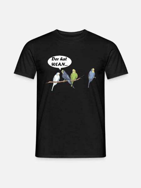 Der hat wlan Wellensittich lustige Sprüche Tiere - Männer T-Shirt - Schwarz