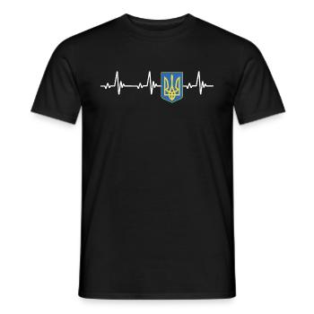 UKRAINE Flagge - Männer T-Shirt - Schwarz - Vorne - AI Model Male 178 light (178cm)