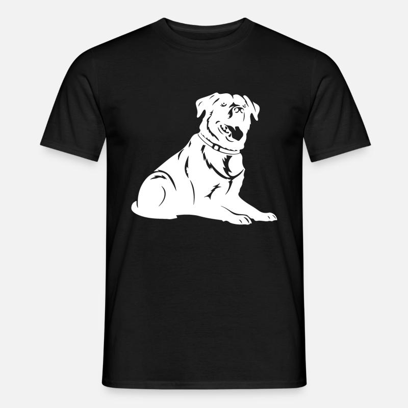 Rottweiler Hund Silhouette - Männer T-Shirt - Schwarz