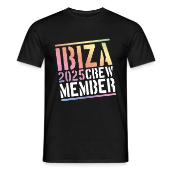 Ibiza 2025 Crew Bunt - Männer T-Shirt - Schwarz - Vorne - AI Model Male 178 light (178cm)