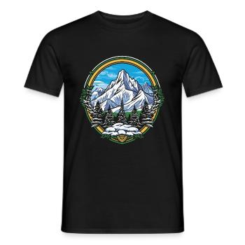 Mountaineering Shield - Men's T-Shirt - black - Front - AI Model Male 178 light (178cm)