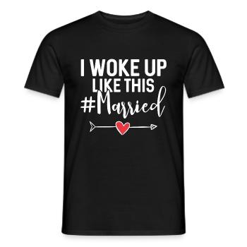 Je me suis réveillé comme ça - Marié - T-shirt homme - noir - Devant - AI Model Male 178 light (178cm)
