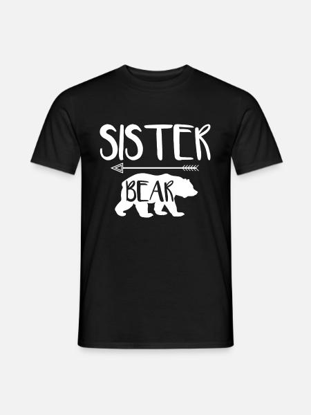 Schwester Bär Sister Bear - Männer T-Shirt - Schwarz