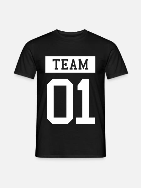 DREAM TEAM Partnerlook P58 B - Männer T-Shirt - Schwarz