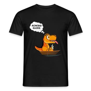 Aviron, T-Rex, drôle, Sport - T-shirt homme - noir - Devant - AI Model Male 178 light (178cm)