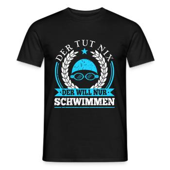 Der Tut Nix Der Will Nur Schwimmen Schwimm - Männer T-Shirt - Schwarz - Vorne - AI Model Male 178 light (178cm)