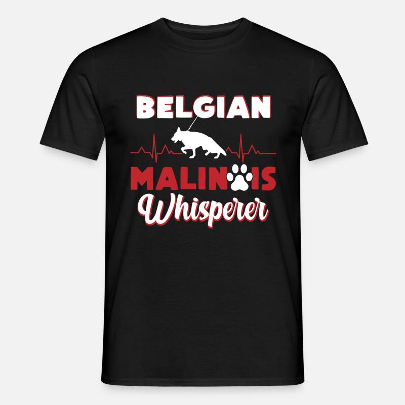 Malinois Flüsterer Herzschlag Schäferhund - Männer T-Shirt - Schwarz