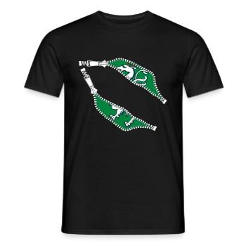 Zipper inside inside a real Styrian - Men's T-Shirt - black - Front - AI Model Male 178 light (178cm)