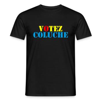 Votez Coluche 01 - T-shirt homme - noir - Devant - AI Model Male 178 light (178cm)