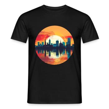 Hagen Skyline - Men's T-Shirt - black - Front - AI Model Male 178 light (178cm)