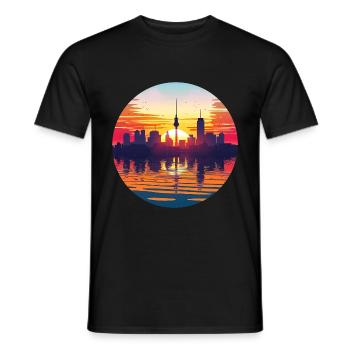 Hamburg Skyline - Männer T-Shirt - Schwarz - Vorne - AI Model Male 178 light (178cm)
