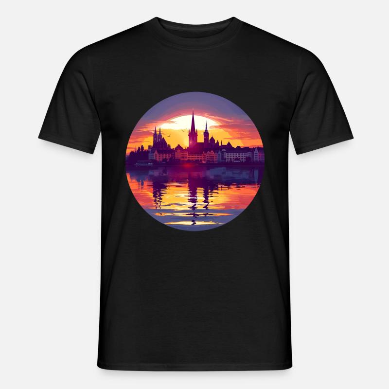 Hildesheim Skyline - Mænd T-shirt - sort