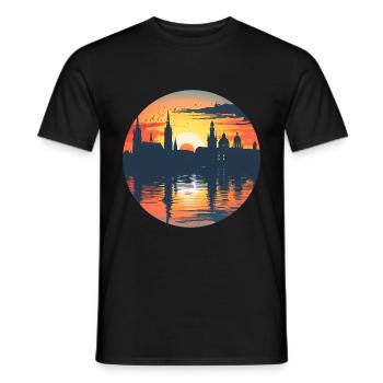 Jena Skyline - Men's T-Shirt - black - Front - AI Model Male 178 light (178cm)