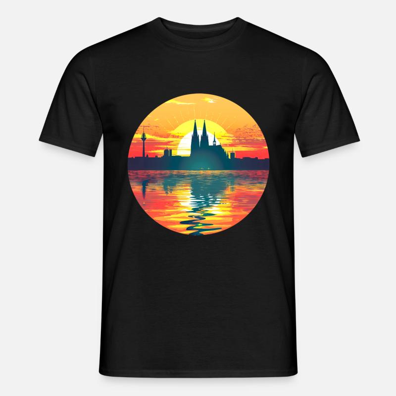 Köln Skyline - Männer T-Shirt - Schwarz