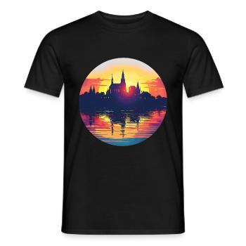 Koblenz Skyline - Men's T-Shirt - black - Front - AI Model Male 178 light (178cm)