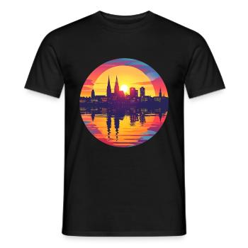 Ludwigsburg Skyline - Männer T-Shirt - Schwarz - Vorne - AI Model Male 178 light (178cm)
