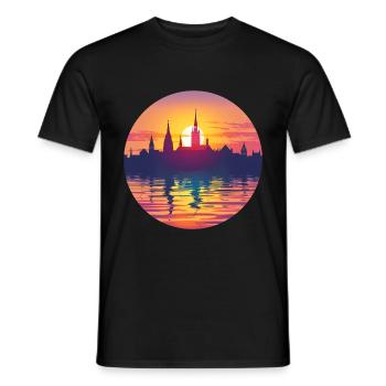 Ligne d’horizon de Neuss - T-shirt homme - noir - Devant - AI Model Male 178 light (178cm)
