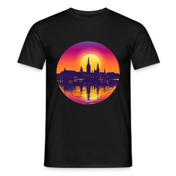 Pforzheim Skyline - Männer T-Shirt - Schwarz - Vorne - AI Model Male 178 light (178cm)