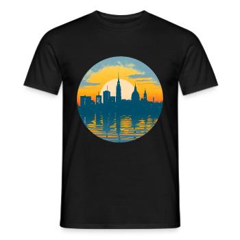 Potsdam Skyline - Men's T-Shirt - black - Front - AI Model Male 178 light (178cm)