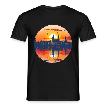 Recklinghausen Skyline - Männer T-Shirt - Schwarz - Vorne - AI Model Male 178 light (178cm)