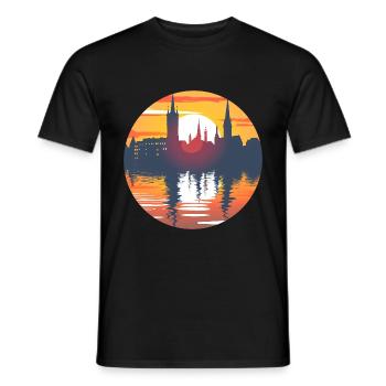 Reutlingen Skyline - Männer T-Shirt - Schwarz - Vorne - AI Model Male 178 light (178cm)