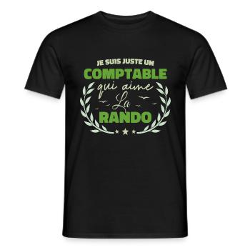Fier d’être Comptable et Passionné de la Randonnée - T-shirt homme - noir - Devant - AI Model Male 178 light (178cm)