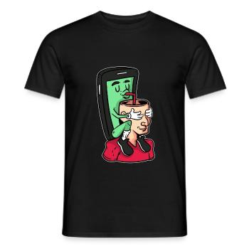 Handy Smartphone Telefon Sucht Kontrolle Motiv - Männer T-Shirt - Schwarz - Vorne - AI Model Male 178 light (178cm)