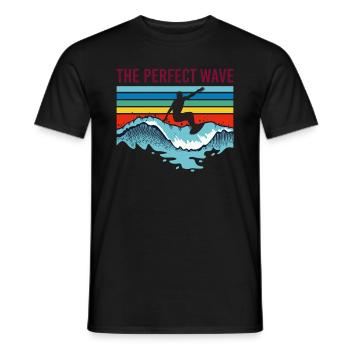 Surfen Surfer the perfect wave Geschenk - Männer T-Shirt - Schwarz - Vorne - AI Model Male 178 light (178cm)