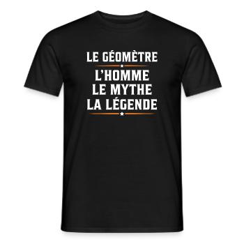 Géomètre topographe l'homme le mythe la légende - T-shirt homme - noir - Devant - AI Model Male 178 light (178cm)