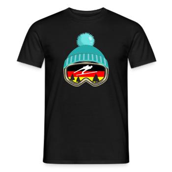 Skispringen Skiflug Allemagne cadeau amusant - T-shirt homme - noir - Devant - AI Model Male 178 light (178cm)