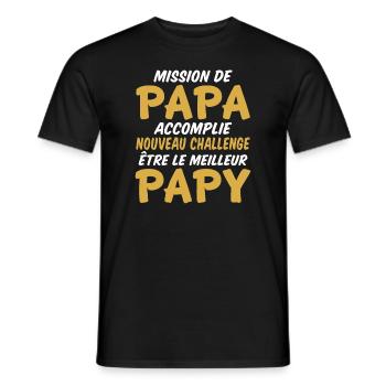 nouveau challenge être le meilleur papy - T-shirt homme - noir - Devant - AI Model Male 178 light (178cm)