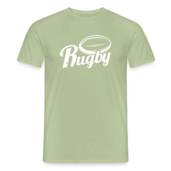 rugby gift sport rugby - Men's T-Shirt - sage - Front - AI Model Male 178 light (178cm)