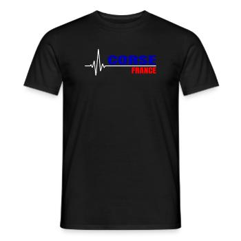 Corsica France holiday heartbeat gift - Men's T-Shirt - black - Front - AI Model Male 178 light (178cm)