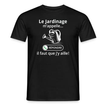 Le jardinage m'appelle il faut que j'y aille ! - T-shirt homme - noir - Devant - AI Model Male 178 light (178cm)