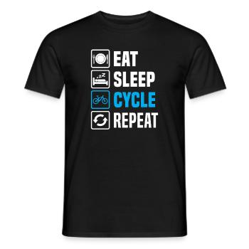 Essen Sie Schlafzyklus wiederholen Radfahren Radfahrer - Männer T-Shirt - Schwarz - Vorne - AI Model Male 178 light (178cm)