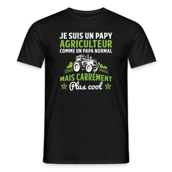 cadeau papy agriculteur grand père agriculteur - T-shirt homme - noir - Devant - AI Model Male 178 light (178cm)