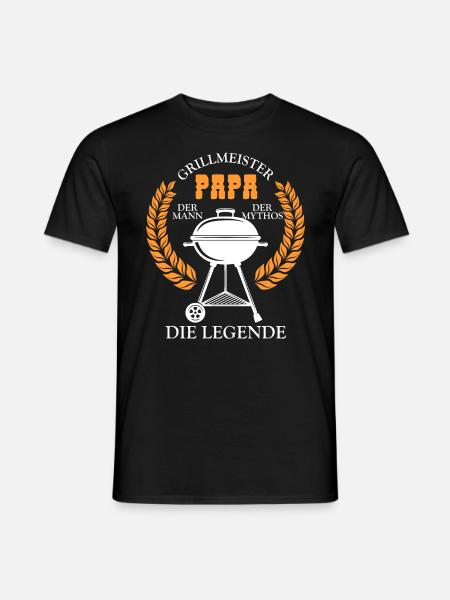 Grillmeister Papa Mann Geschenkidee - Männer T-Shirt - Schwarz