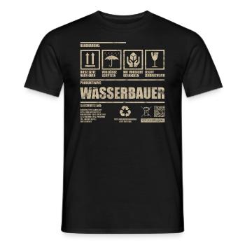 Wasserbauer Vintage Distressed Geschenkidee - Männer T-Shirt - Schwarz - Vorne - AI Model Male 178 light (178cm)