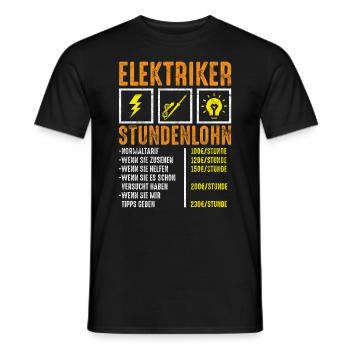 Beruf | Elektriker - Männer T-Shirt - Schwarz - Vorne - AI Model Male 178 light (178cm)