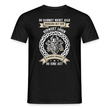 Lustiges Wikinger Odin Krieger Spruch Geschenk - Männer T-Shirt - Schwarz - Vorne - AI Model Male 178 light (178cm)
