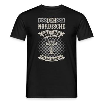 Der nordische Gott der Ungeduld hammersbald - Männer T-Shirt - Schwarz - Vorne - AI Model Male 178 light (178cm)