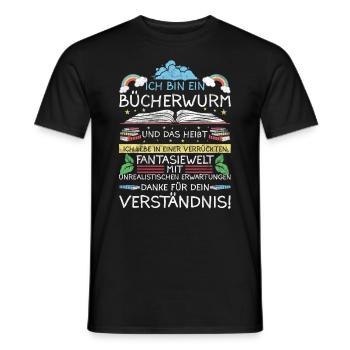 Lesen Leseratte Bücherwurm Geschenkidee - Männer T-Shirt - Schwarz - Vorne - AI Model Male 178 light (178cm)