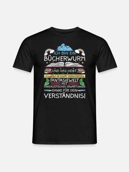 Lesen Leseratte Bücherwurm Geschenkidee - Männer T-Shirt - Schwarz