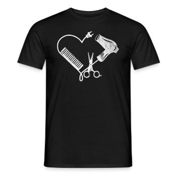 Beruf & Arbeitskleidung | Friseur Friseurin - Männer T-Shirt - Schwarz - Vorne - AI Model Male 178 light (178cm)