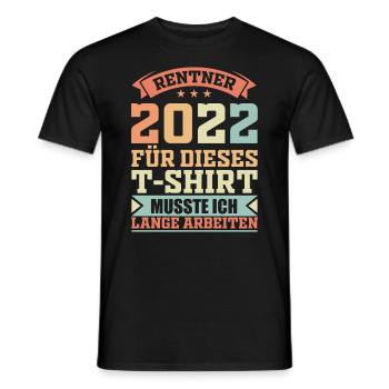 Rentner 2022 Ruhestand & Rente Geschenkidee - Männer T-Shirt - Schwarz - Vorne - AI Model Male 178 light (178cm)