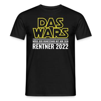 Rentner 2022 Ruhestand Rente - Männer T-Shirt - Schwarz - Vorne - AI Model Male 178 light (178cm)