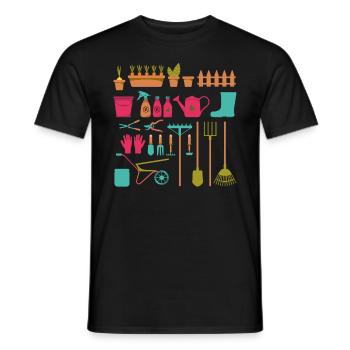 Gardener Plants & Flowers Garden Work - Men's T-Shirt - black - Front - AI Model Male 178 light (178cm)