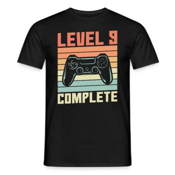 9th Birthday - Level 9 complete - Men's T-Shirt - black - Front - AI Model Male 178 light (178cm)
