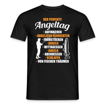 Angler Angel Angeltag - Männer T-Shirt - Schwarz - Vorne - AI Model Male 178 light (178cm)